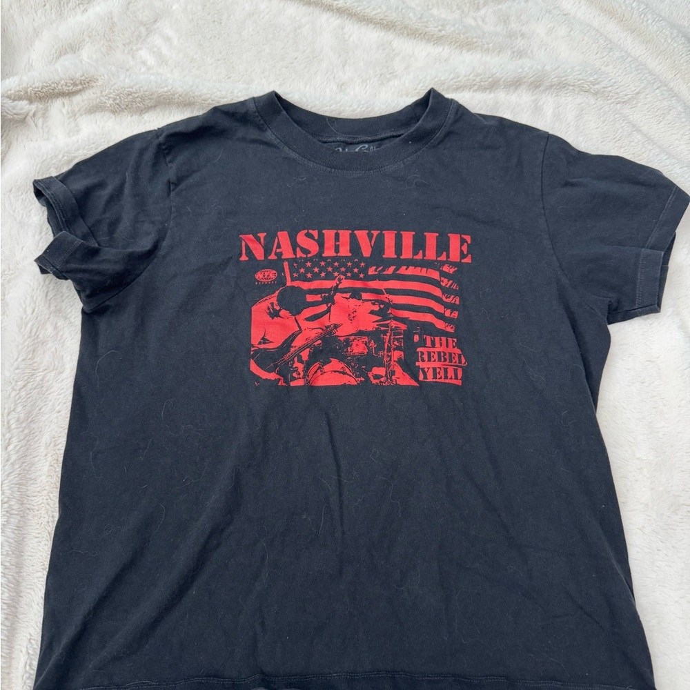 Brandy Melville Black Nashville Kids Tee